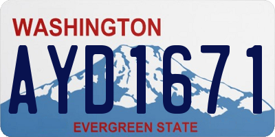 WA license plate AYD1671