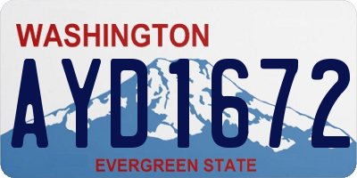 WA license plate AYD1672