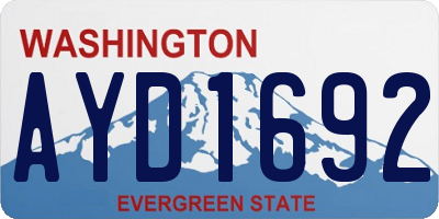WA license plate AYD1692