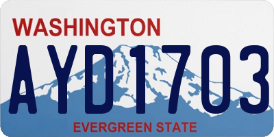 WA license plate AYD1703