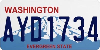 WA license plate AYD1734