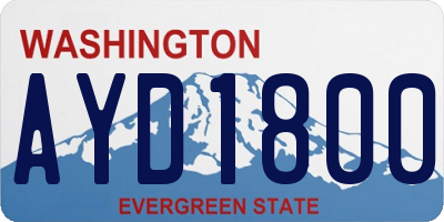 WA license plate AYD1800