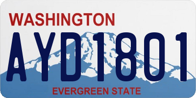 WA license plate AYD1801