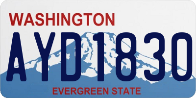 WA license plate AYD1830