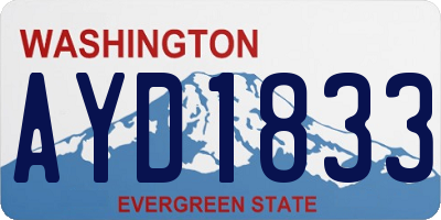 WA license plate AYD1833