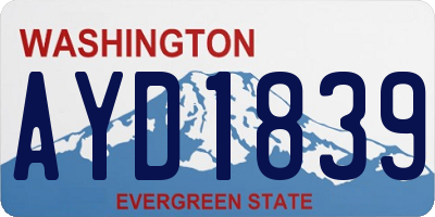 WA license plate AYD1839