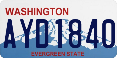 WA license plate AYD1840