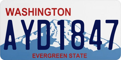 WA license plate AYD1847