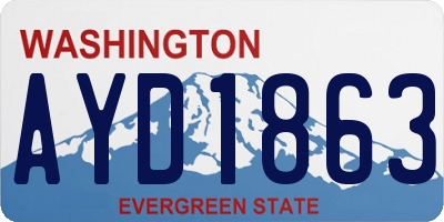 WA license plate AYD1863