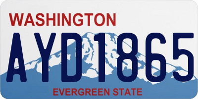 WA license plate AYD1865