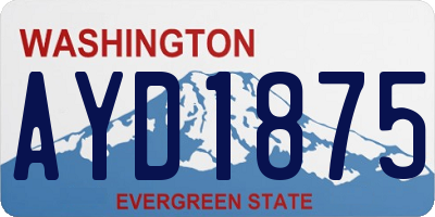 WA license plate AYD1875