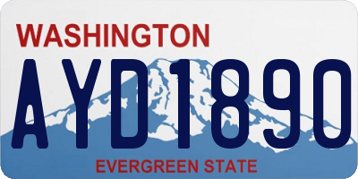 WA license plate AYD1890
