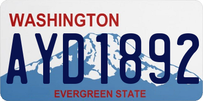 WA license plate AYD1892