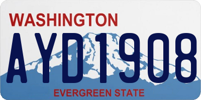 WA license plate AYD1908