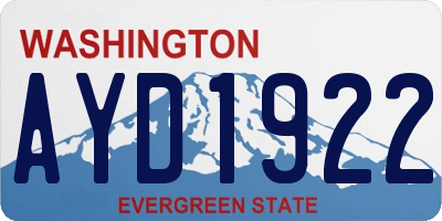 WA license plate AYD1922