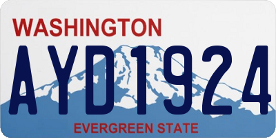 WA license plate AYD1924
