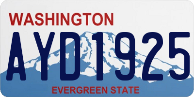 WA license plate AYD1925