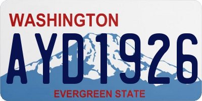 WA license plate AYD1926