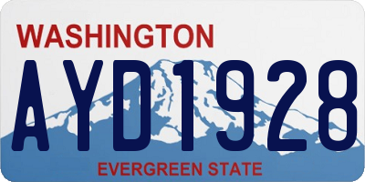 WA license plate AYD1928