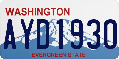 WA license plate AYD1930