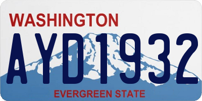 WA license plate AYD1932