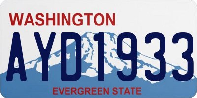 WA license plate AYD1933