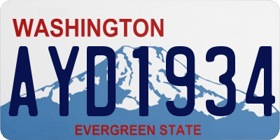 WA license plate AYD1934
