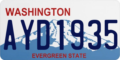 WA license plate AYD1935