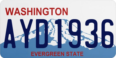 WA license plate AYD1936