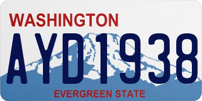 WA license plate AYD1938