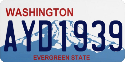 WA license plate AYD1939