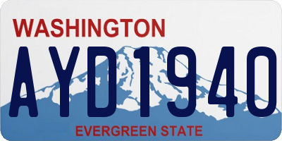 WA license plate AYD1940