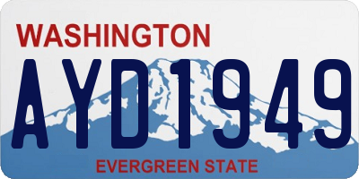 WA license plate AYD1949
