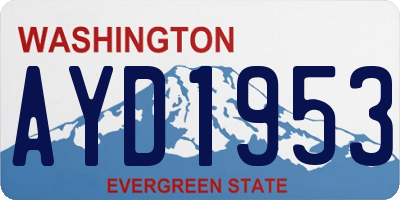 WA license plate AYD1953