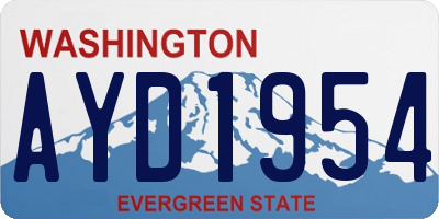 WA license plate AYD1954