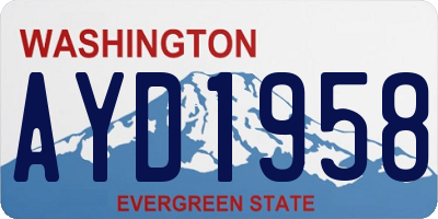 WA license plate AYD1958