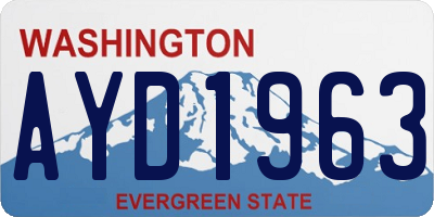 WA license plate AYD1963