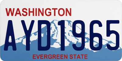 WA license plate AYD1965