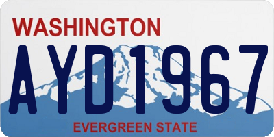 WA license plate AYD1967