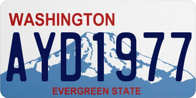 WA license plate AYD1977