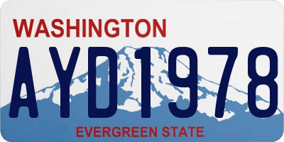 WA license plate AYD1978