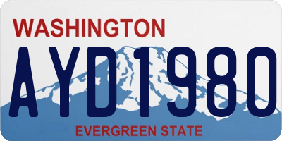 WA license plate AYD1980