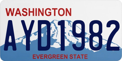 WA license plate AYD1982