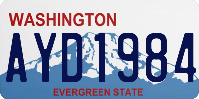 WA license plate AYD1984