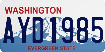 WA license plate AYD1985