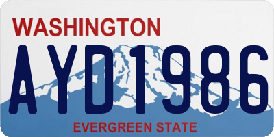 WA license plate AYD1986