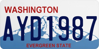 WA license plate AYD1987