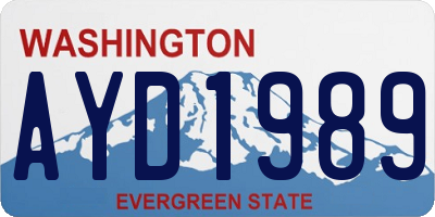 WA license plate AYD1989