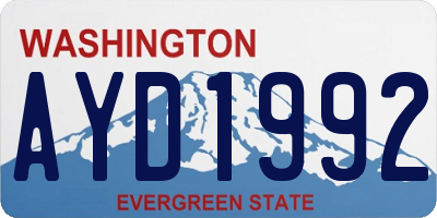 WA license plate AYD1992
