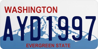 WA license plate AYD1997